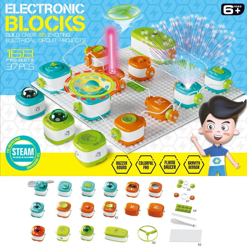 STEM Science Experiment Set for Kids - Electronic Building Blocks Physics Circuit Experiment Toys for Education And Learning
