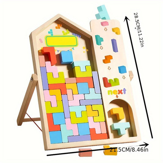 3D Wooden Puzzle Blocks for Kids Creative Building Toys Colorful Stacking Games Educational STEM Gifts Fun Learning Activities