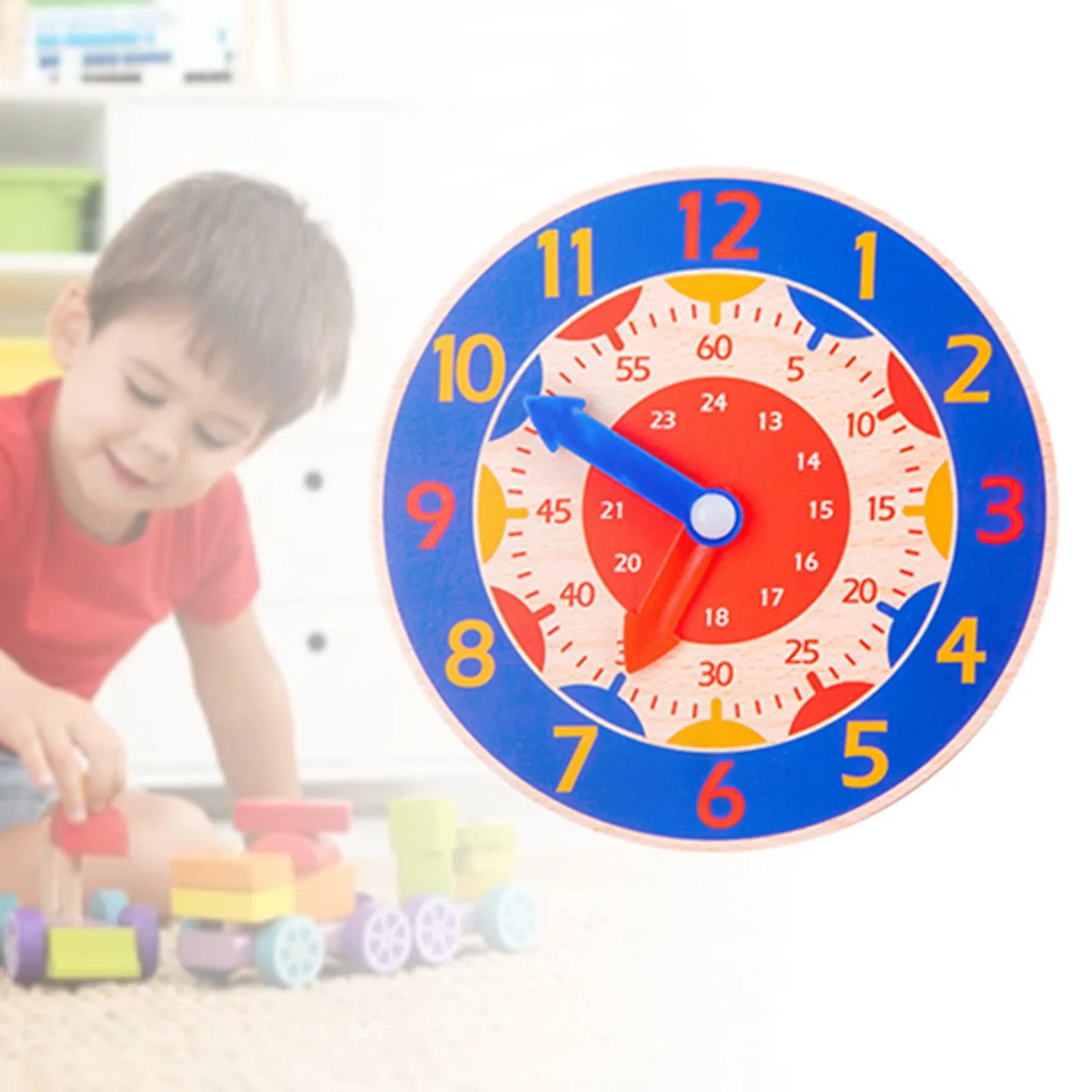 Cognitive Learning Clock  Wooden Cognitive Clock Improve Observation Teaching Clock Educational  for 4 to 6 Years Old Kids