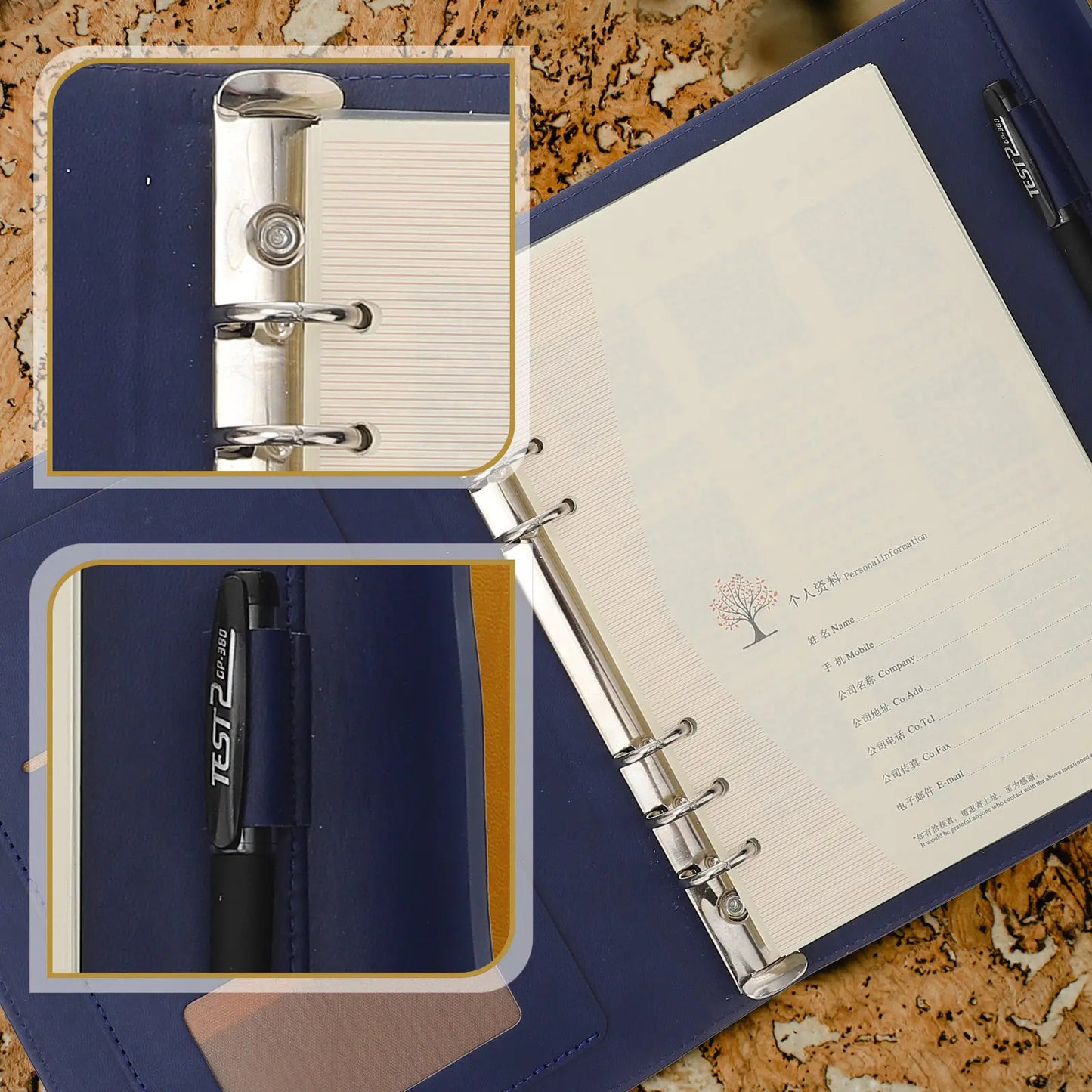 Business Notebook PU A5 Notepad with Three Digit Combination Lock Lockable Personal Secret Diary Office Daily Planning Journal