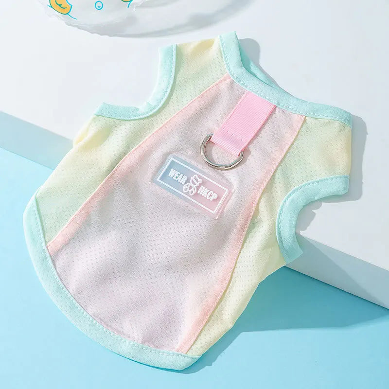Summer Pet Dog Cooling Vest Ice Silk Breathable Quick Drying Small Dog Clothes Summer Mesh Vest Puppy Chihuahua Pet Clothing
