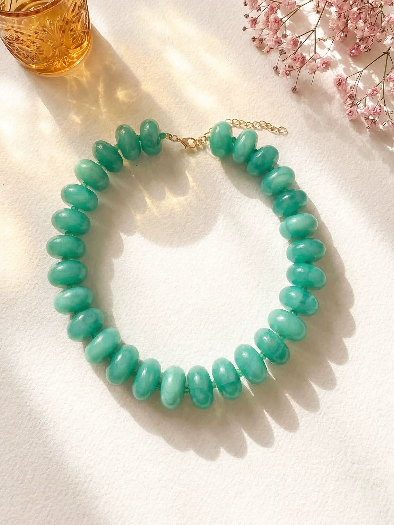 Bohemian Fashion Casual Dopamine Resin Bead Necklace Charms Chunky Jewelry Suitable for Women Daily Vacation Wear