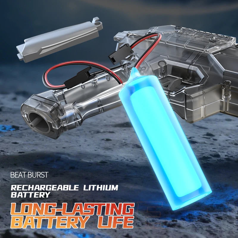Space Electric Water Gun Energy Ring Burst Transformation LED Lights Large Capacity Full Auto Continuous Fire Squirt Gun Toys