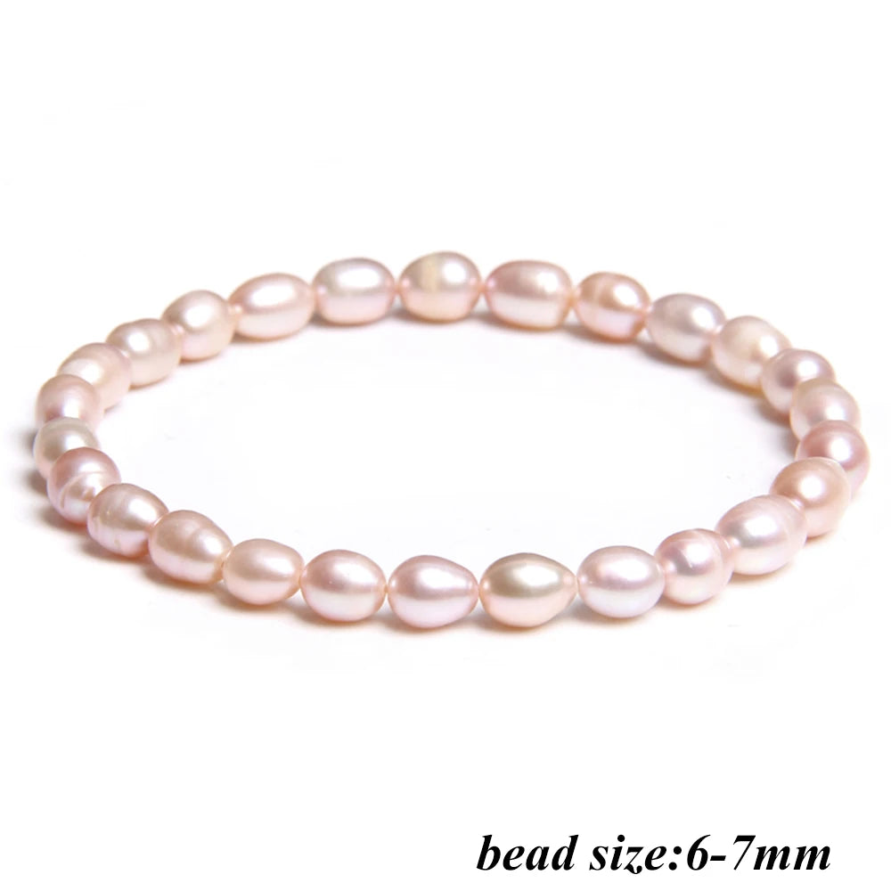 2024 New Natural Freshwater Pearl Stretch Bracelet Elegant Retro Female Pearl Bracelet High Quality Jewelry Gift For Women