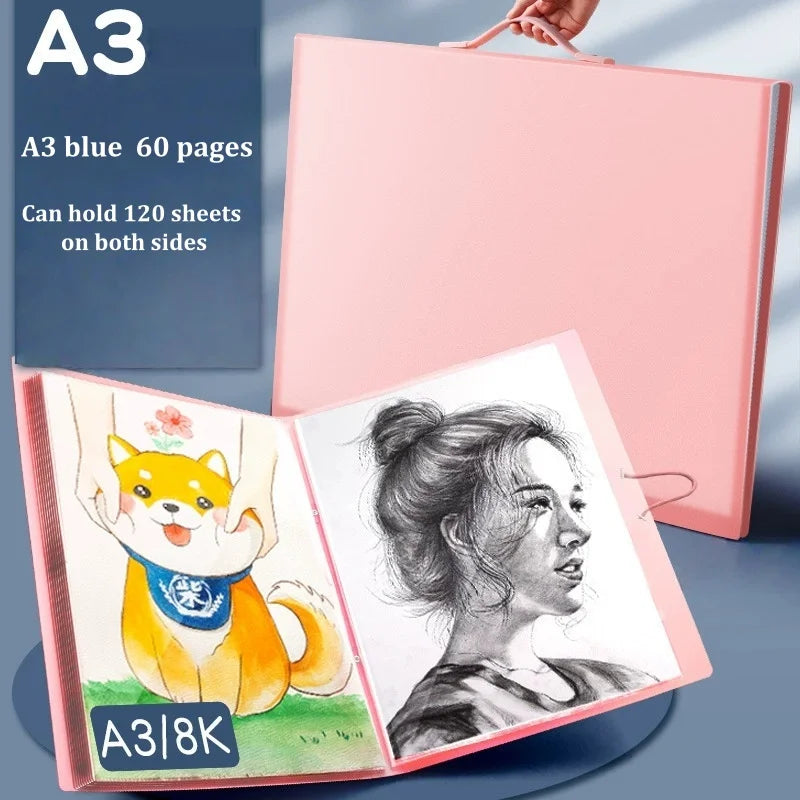Drawing Paper Folder Diamond Painting Photo Album Storage Book Portfolio Presentation Storage Book Clear Folder Stationery