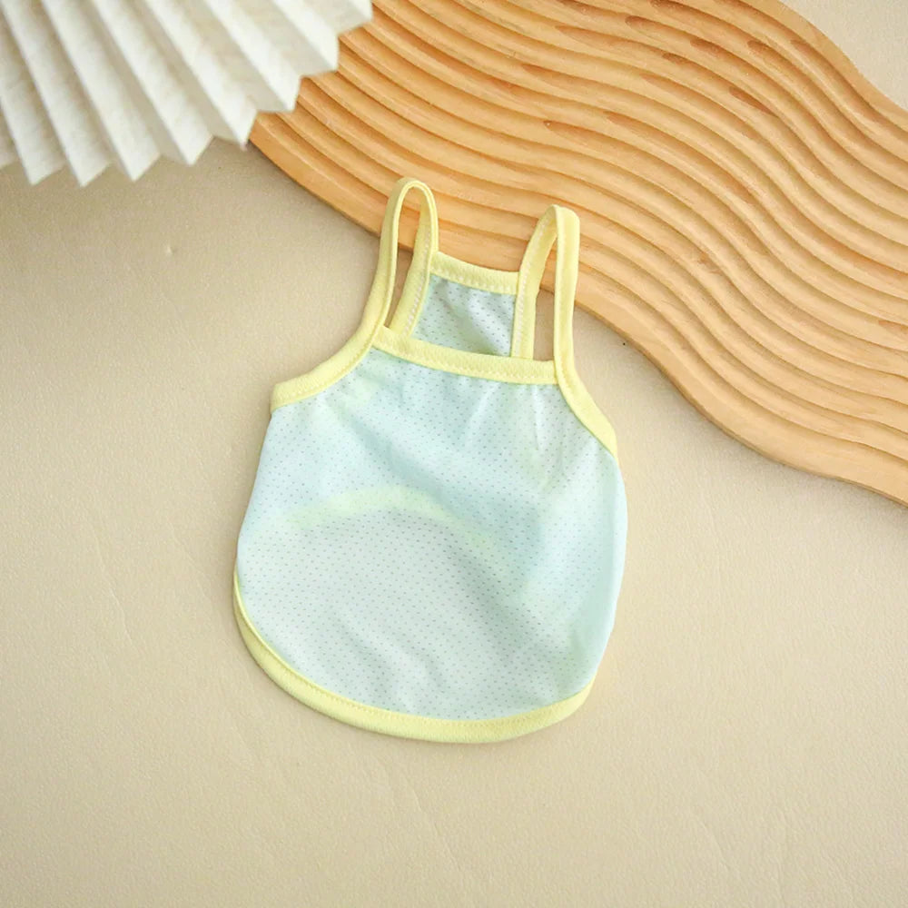 Pet Summer Breathable Ice Silk Cooling Strap Dog Cool and Comfortable Cool Clothes Solid Color Simple Dog Clothes