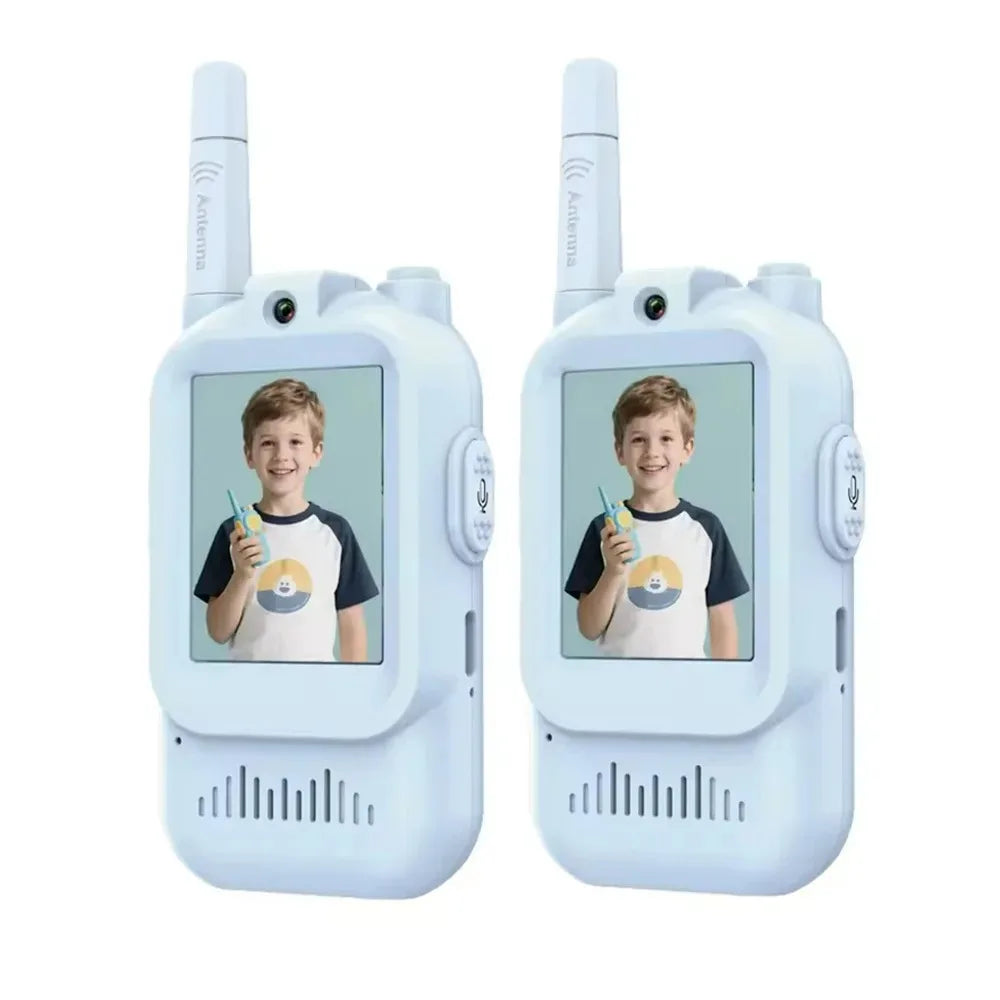 Video Walkie Talkies for Kids 2 Pack Rechargeable Intercom Walkie-talkie Cute 2 Inch Screen One-Click Call Child Video Intercom