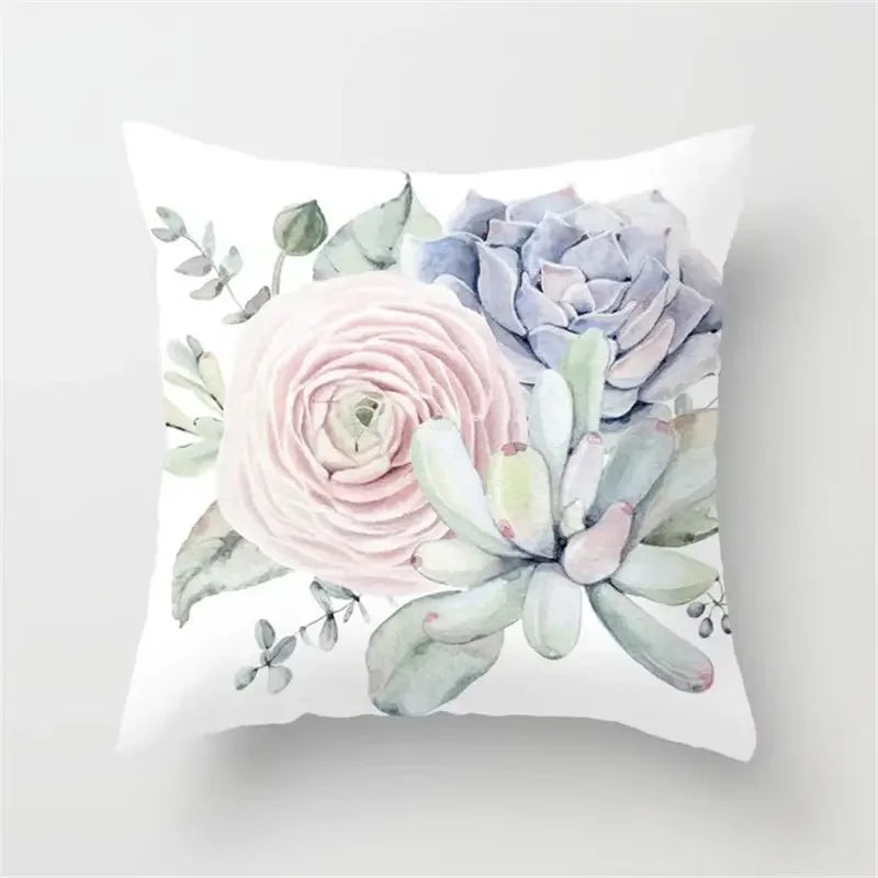 Cactus Flower Pattern Summer Decorative Cushions Pillowcase Polyester Cushion Cover Throw Pillow Sofa Decoration Pillowcover
