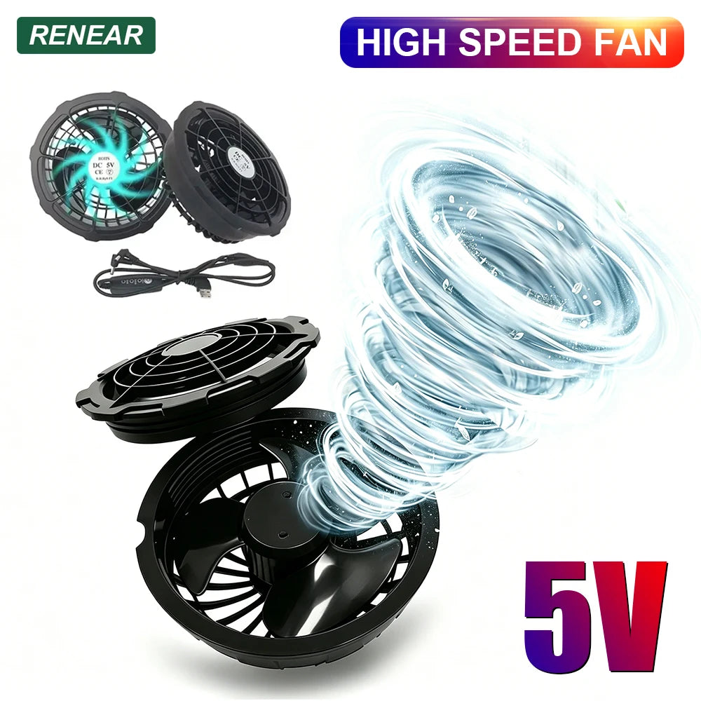 1 or 2 Pairs 5V Cooling Fan 3 Gear Adjustment For Special Summer Outdoor Air-Conditioned Vests High Speed Conditioning Cool Fan