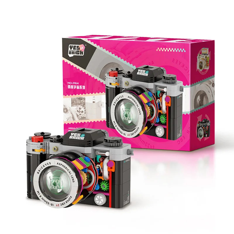 Creative Building Blocks Mechanical Universe Retro Camera Assembled Handmade Toys Model Ornaments DIY Educational Leisure Toys