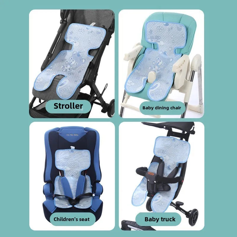1PC Baby Stroller Cooling Mat Ice Silk Reclining Mat Cushion Baby Dining Chair Cooling Mat Summer Safety Seat Sleeping Mat