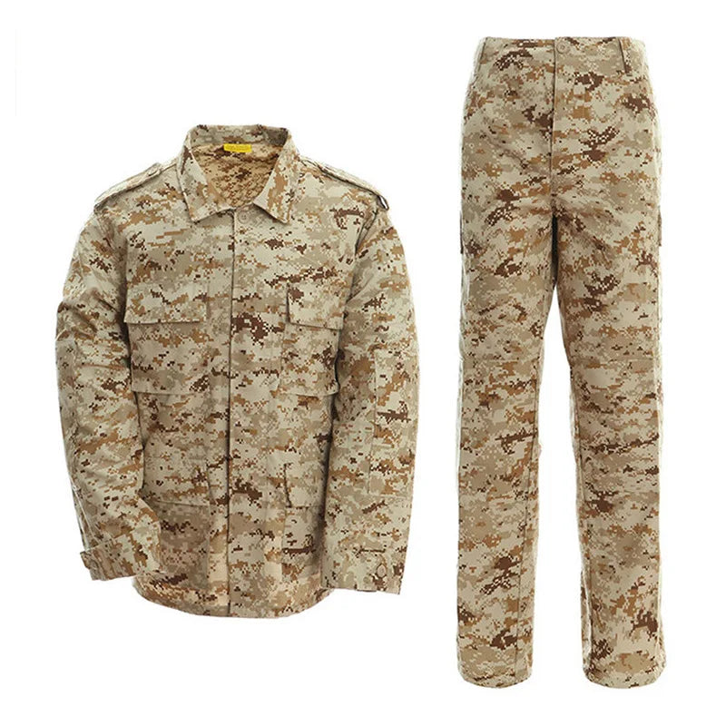 Men's BDU Camouflage Suit, Wear-Resistant, Outdoor Training Clothing, M81 WOODLAND, Seal Old School Suit, Long Sleeved Pants