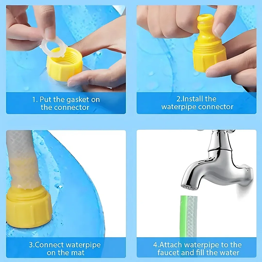 100/150/200cm Summer Pet Swimming Pool Inflatable Water Sprinkler Pad Play Cooling Mat Outdoor Interactive Fountain Toy for Dogs