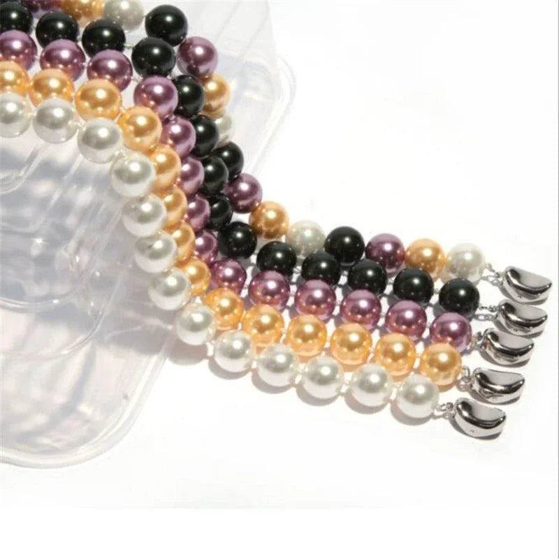 Multicolor Freshwater Shell Pearl Necklace 8 10mm Natural Thread Pearl Jewelry Round Pearl Necklace For Women Gift 18inches