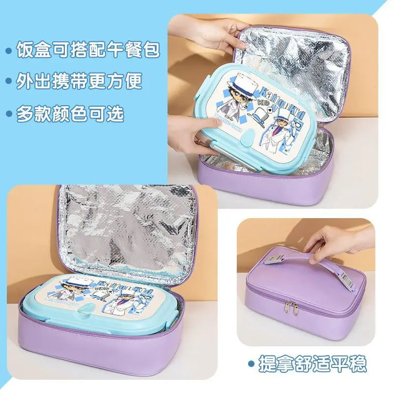 Detective Conan Stainless Steel Insulated Lunch Box Cute and Stylish Bento Box with Compartments for Male and Female Students