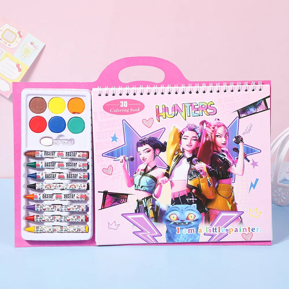 Demon Hunters Purple Singing Queen Coloring Book for Kids - Kpop Theme Safe Painting & Doodle Book