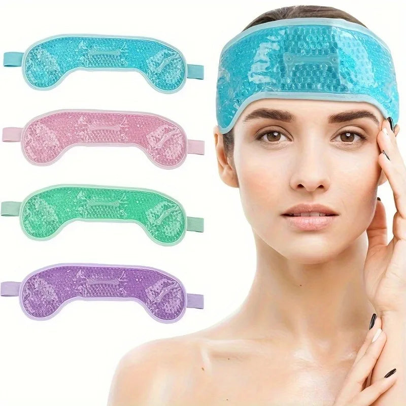 Reusable Hot/Cold Gel Forehead Ice Pack - Soft Cooling Pad for Head Comfort - Home, Office & Outdoor Use - Summer Essential