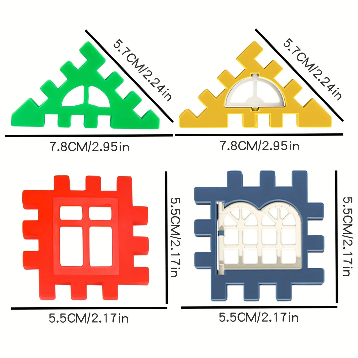 Colorful Window Opening Plastic Building Blocks Stem Building Blocks - Puzzle Toy Set, Colorful Interlocking Components For Crea