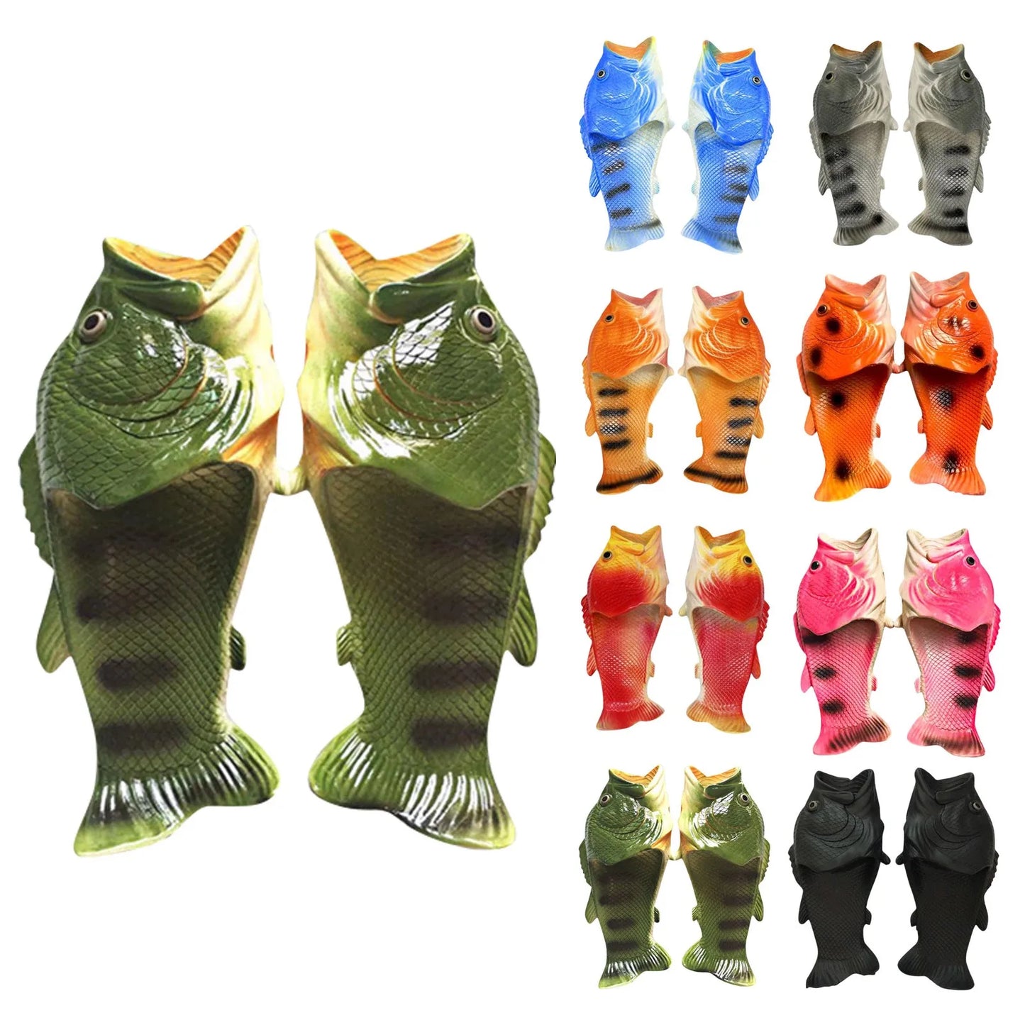 Funny Slippers Women Footwear Family Shoes Parent-child Sandals Plus Size 32-46 Summer Beach Shoes Boys Unisex Fish Slippers