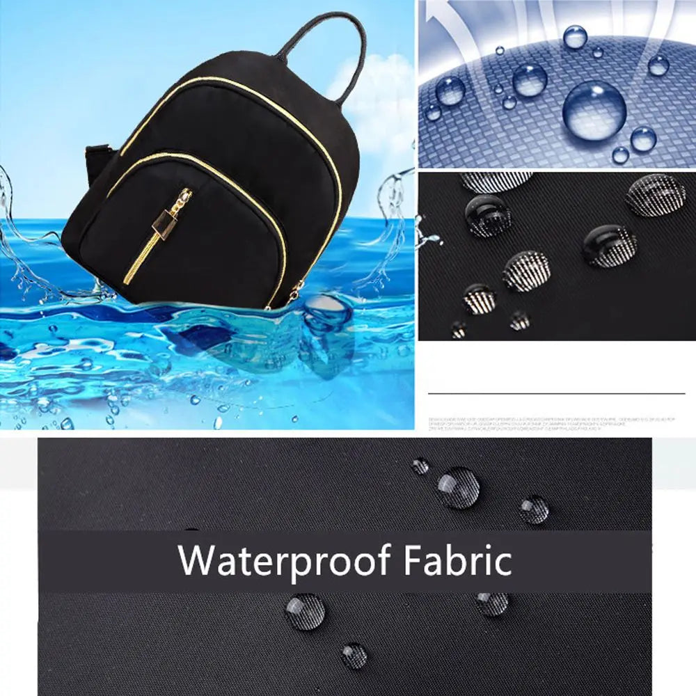 Women's Multi-Function Fashion Girl Nylon Daypack Travel Cute Mini Backpack Men Shoulder Bag Black Purse Hot