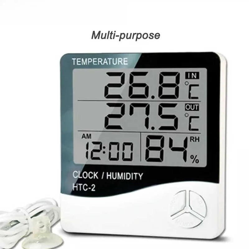 Indoor LCD Digital Thermometer Hygrometer - Electronic Temperature & Humidity Meter Sensor Gauge Weather Station for Home
