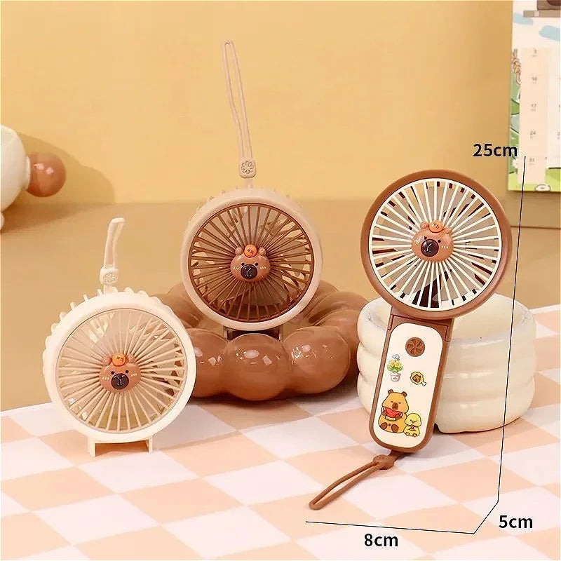 Capibala Powerful Mini Handheld Fan - 3-Speed Portable USB Fan, High Wind Cooling for Summer, Rechargeable & Compact