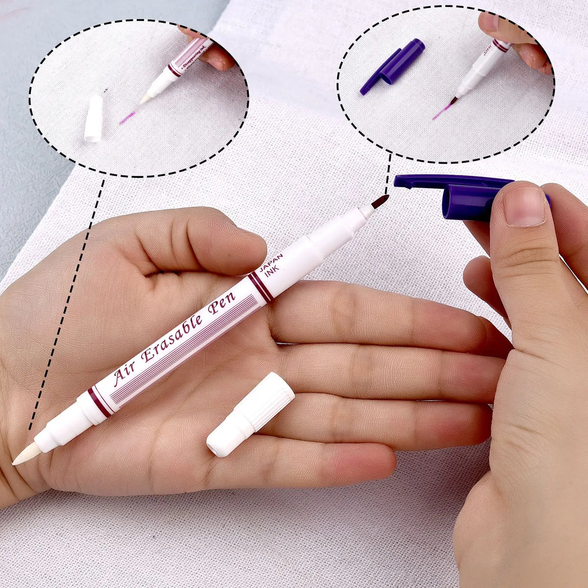 1/3pcs Disappearing Erasable Ink Fabric Marker Pen Cross Stitch Water Erasable Pen Tailor'S Quilting Sewing Tools Dressmaking
