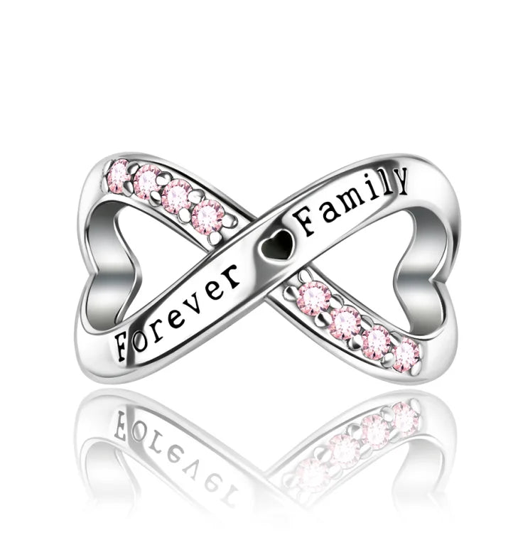 925 Silver Family Series Mother Daughter Splittable Heart Mom Charm Beads Fit Necklace Bracelet Mother's Day DIY Jewellery Gifts