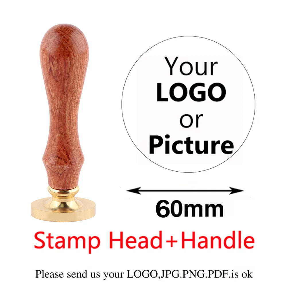 Custom Brass Wax Seal Stamp – Personalized Logo Head in 25–50mm