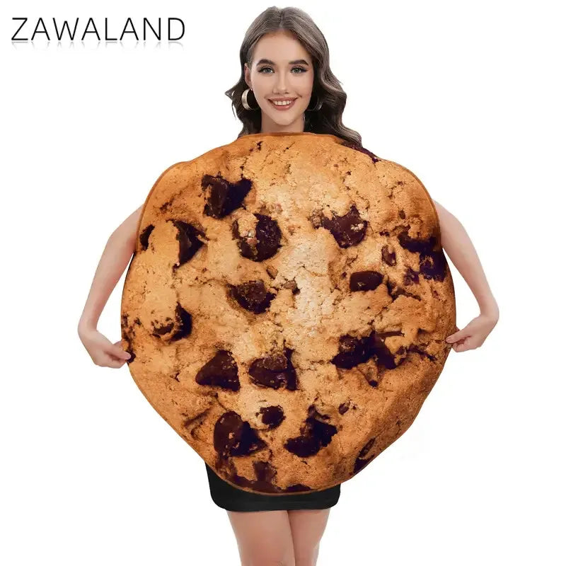 CyZawaland Cookie Cosplay Costume Adult Kid Halloween Suit Fancy Food Party Clothes Carnival Disguise Wear Unisex Holiday Outfit