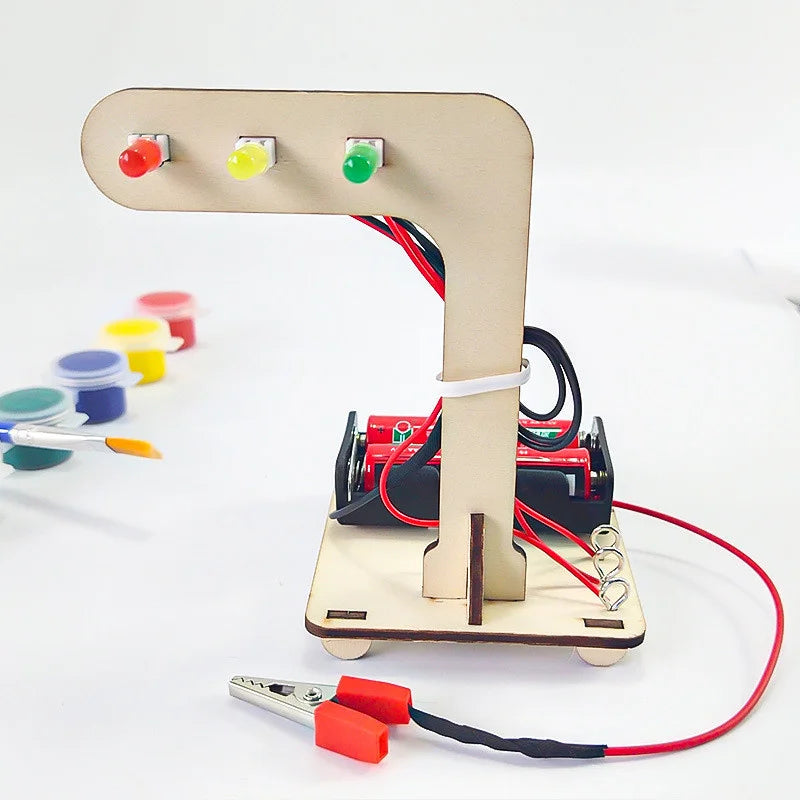 Children's Handmade Technology Small Production DIY Traffic Lights Fun Invention Educational Science Toy Learning STEM Education