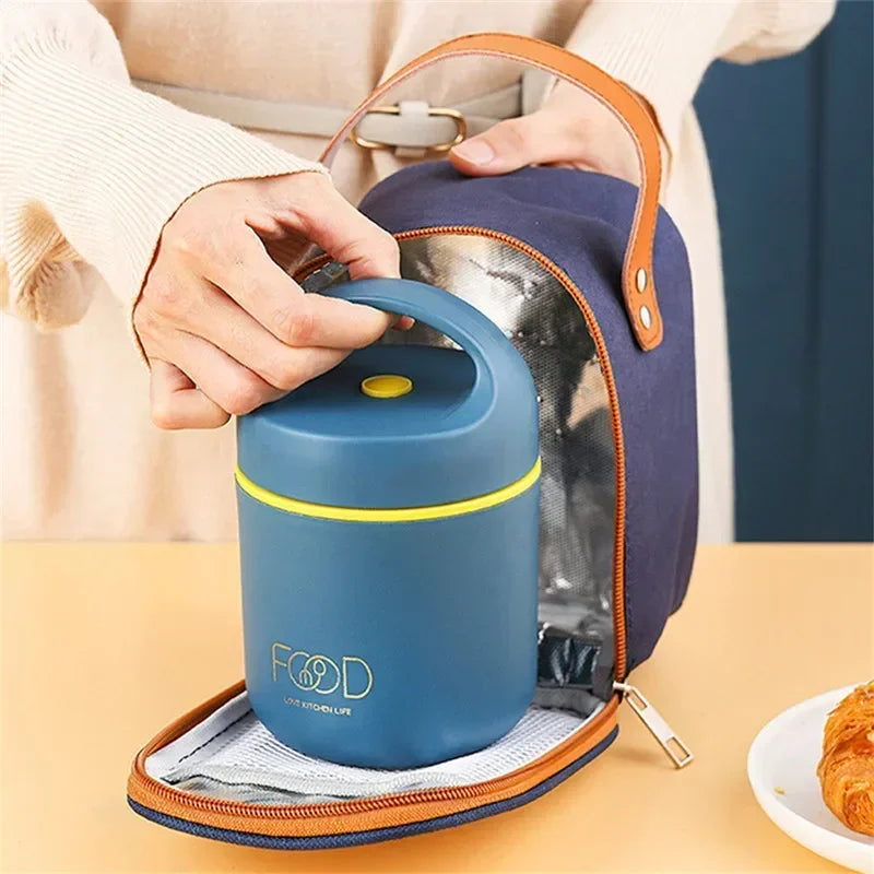 1pc Portable Thermal Porridge Cup Insulation Lunch Box Bento Box Insulation Bag Food Warmer Thermos Soup Cup For School Outdoor