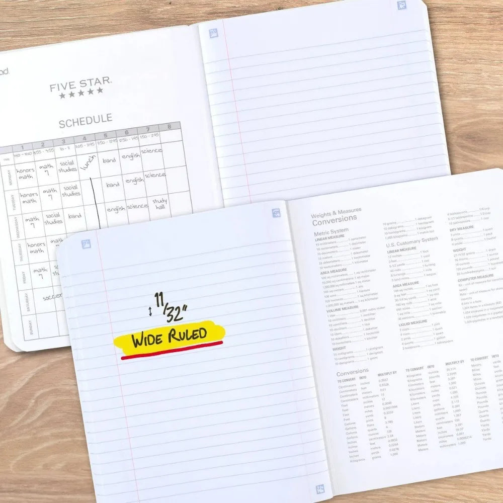 9.75" x 7.5" Wide Ruled Composition Notebook, 80 Pages, Flexible Soft Cover, Acid-Free Paper, Rounded Corners, Premium Stationery for Adults & Students