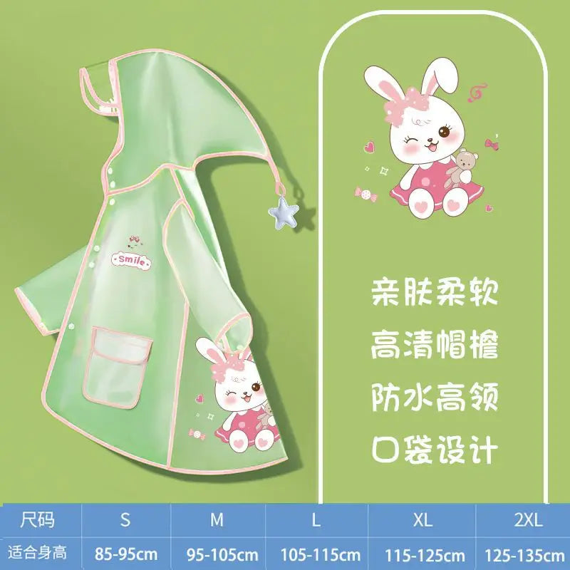 Children Raincoat, Cartoon Waterproof Kids Rain Suit , Girls Boys Bicycle Rainwear ,S-XXL