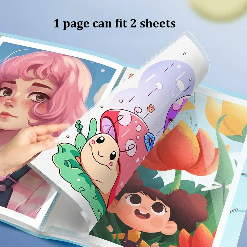 Drawing Paper Folder Diamond Painting Photo Album Storage Book Portfolio Presentation Storage Book Clear Folder Stationery