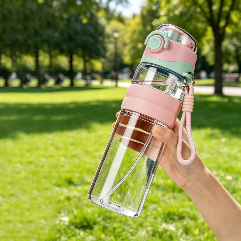 800ml Spray Water Bottle Leak-Proof Portable Sports Cup for Outdoor Travel Fitness Cycling Summer Cooling