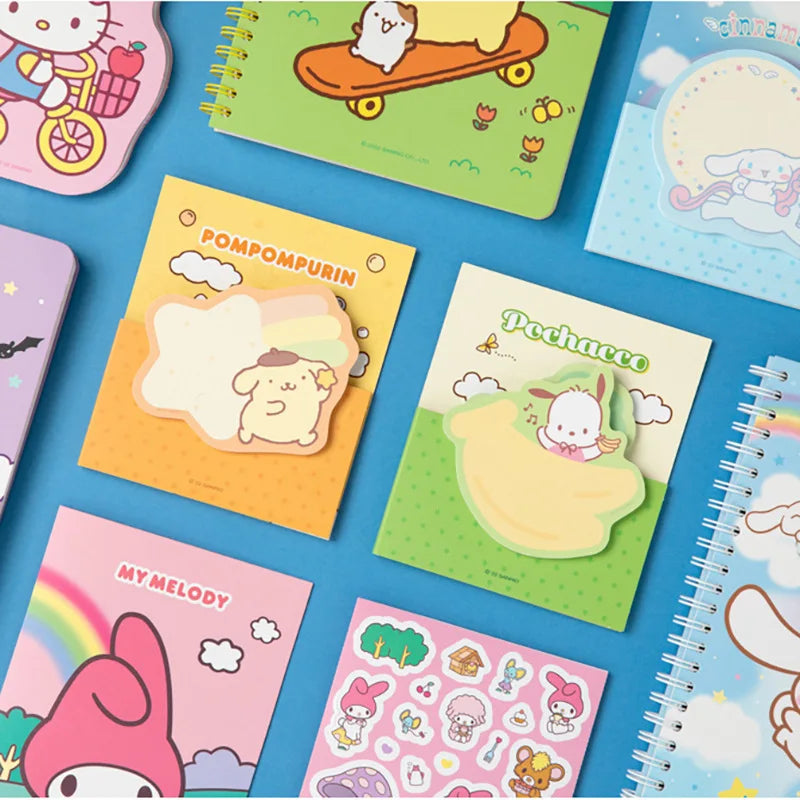 Trendy Sound Sanrio kawaii stationery Double-layer post-it notes hello kitty office notes sticky sticky notes korean kuromi