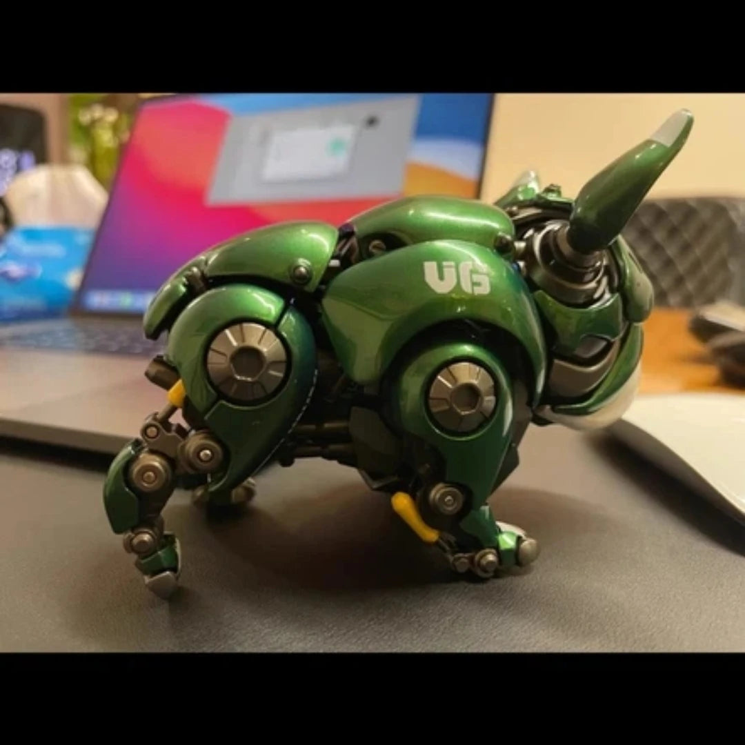 Mechanical Bulldog Action Figure Movable Dog Model Office Car Dashboard Ornament Collectible Gift For Adults Toy Fans