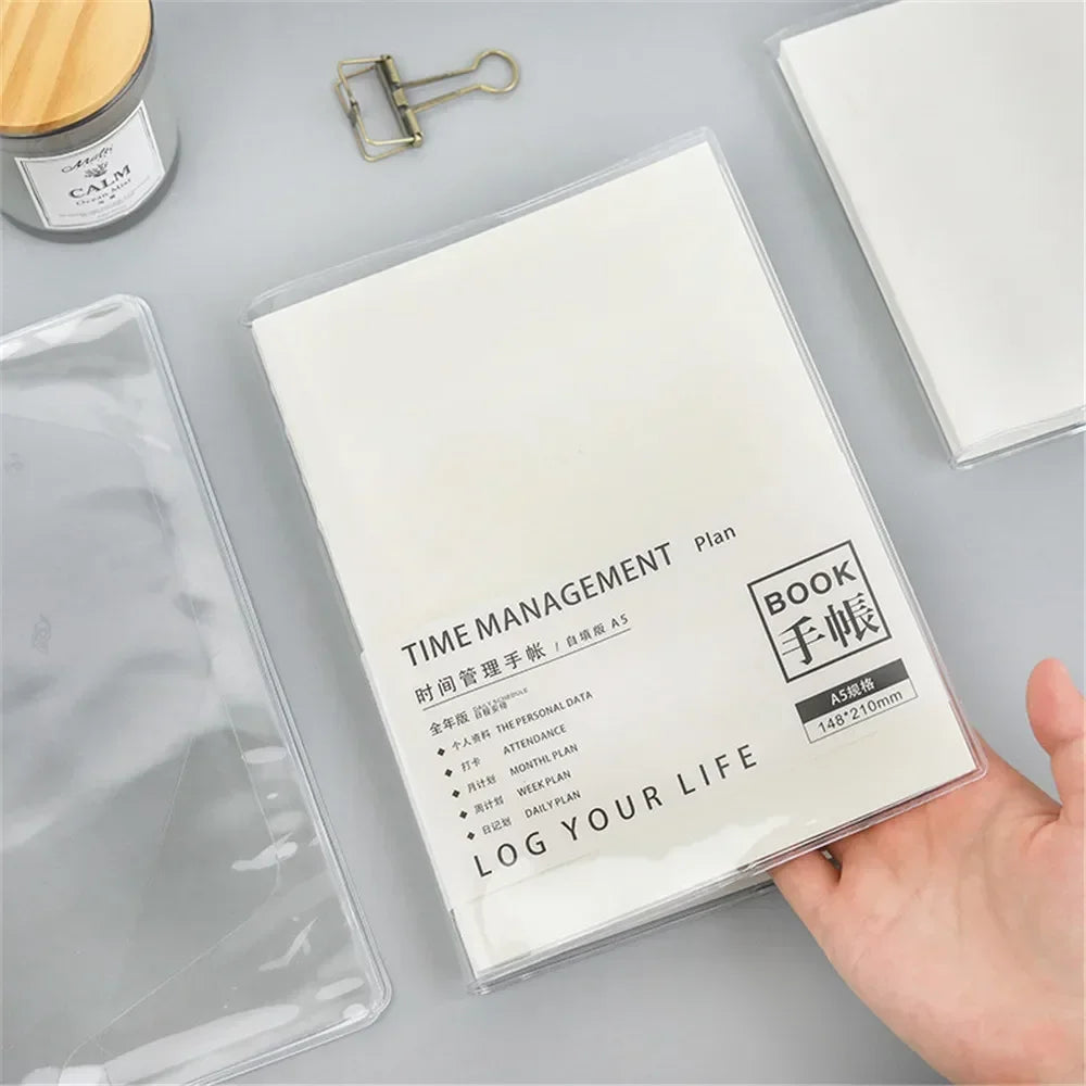 Waterproof PVC Transparent Protective Sleeve for A6 A5 Notebook Journal Planner Book Diary Protects Cover Office Supplies