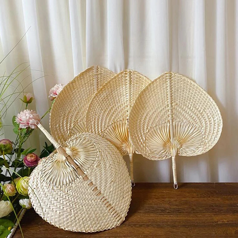 Handmade Straw Woven Fans Craft Summer Cooling Fan Bamboo Home Decoration