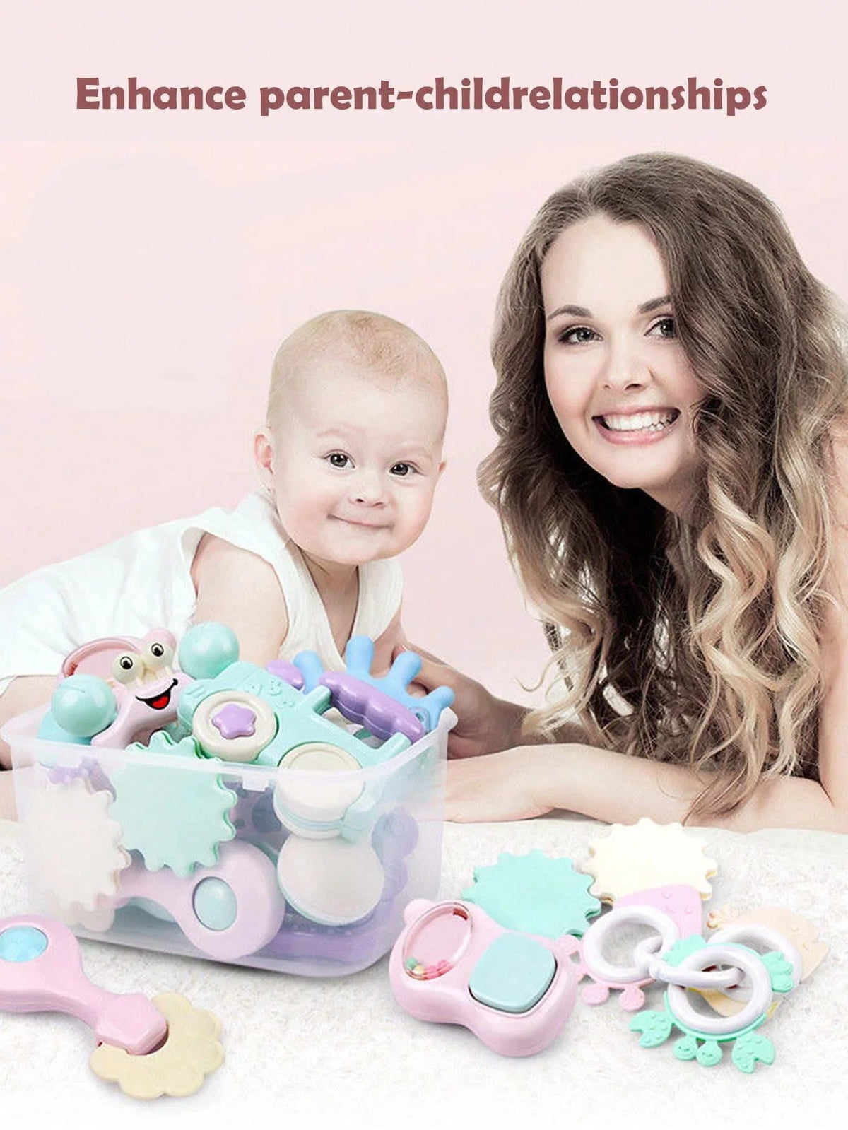 16pcs Box Baby Rattles Baby Teether Toys Set Newborn Early Educational Sensory Play STEM Boy Girls Gift for Infant Chewable Gift