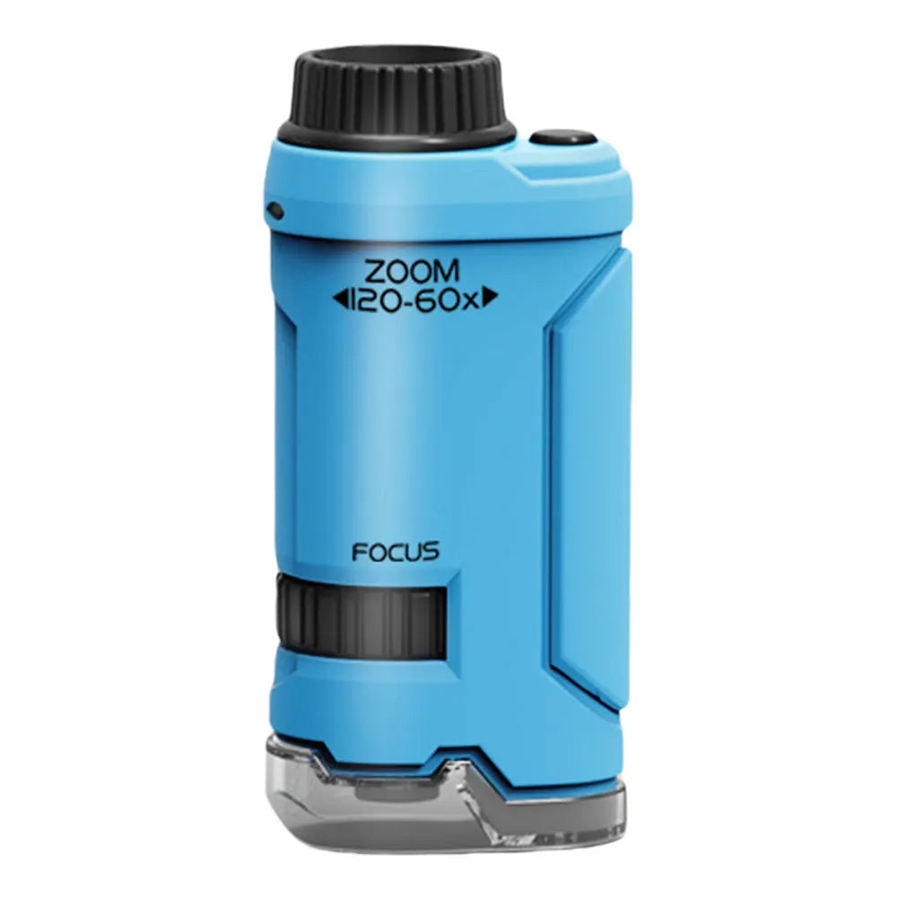 New 60x-120x Handheld Microscope LED Lighted Educational Pocket Microscope Science Toys Outdoor Children Stem Toy for Kids