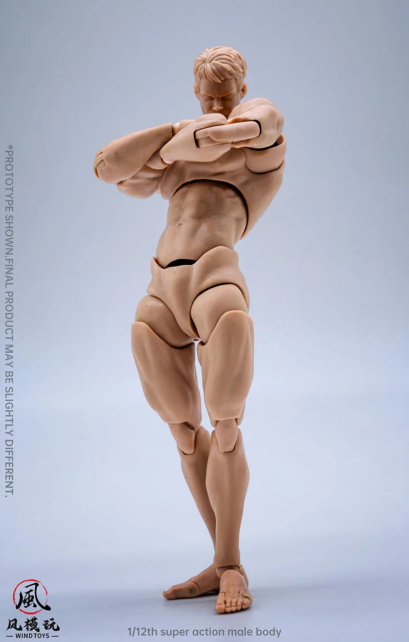Wind Toys 1/12 Scale Male Super Flexible Joint Body 16cm Male Soldier White Yellow Black Articulated Action Figure Doll Model
