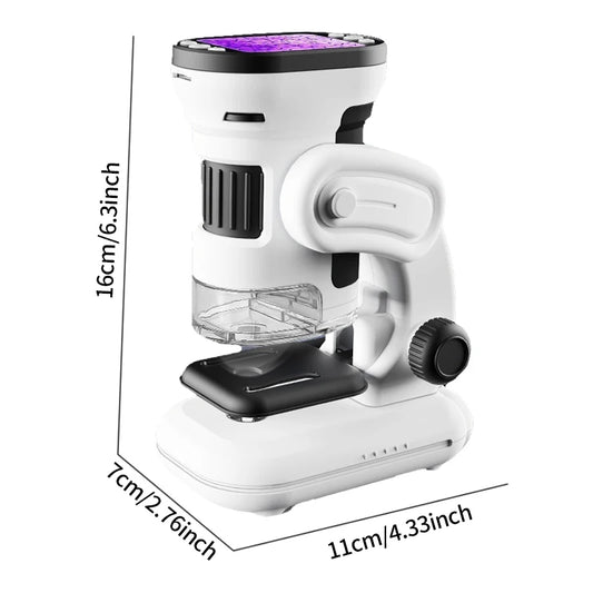 SCIENCE HORSE Intelligent LED Biological Science Experiment Microscope Set, STEM Educational Learning Toy for Kids, Birthday