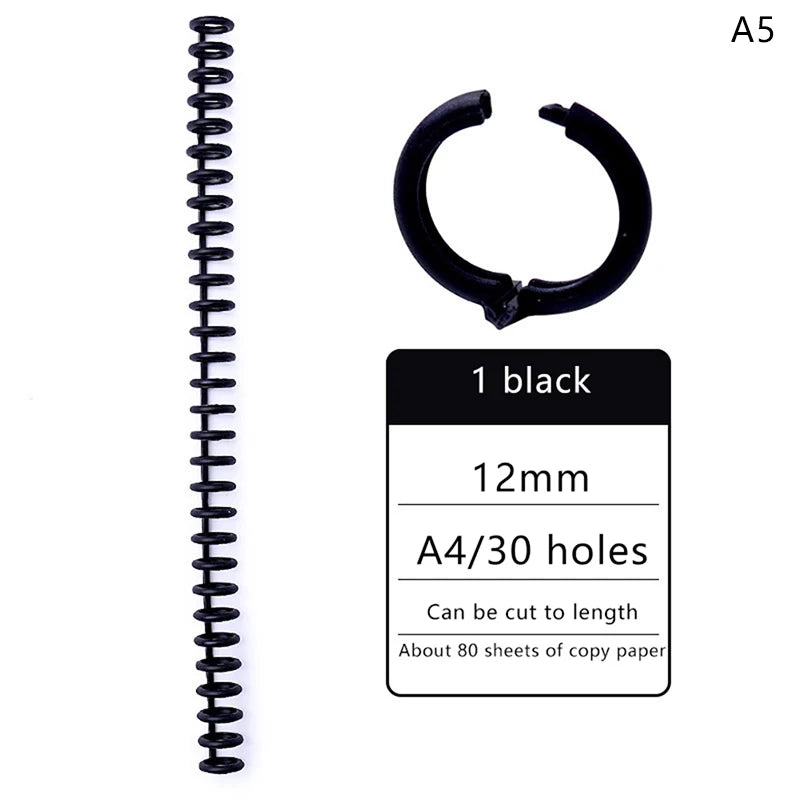 1 Pc 30 Holes Loose-leaf Plastic Binding Ring Spring Spiral Rings Binder Strip For A4 Paper Notebook Stationery Office Supplies