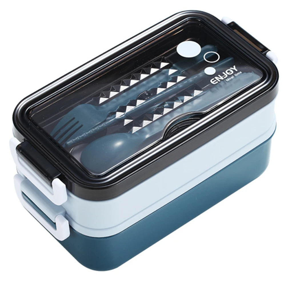 Bento Lunch Box Metal Lunch Box Containers Thermo Leakproof Lunch Containers 2 Layers Bento Box For  Kids Office Worker