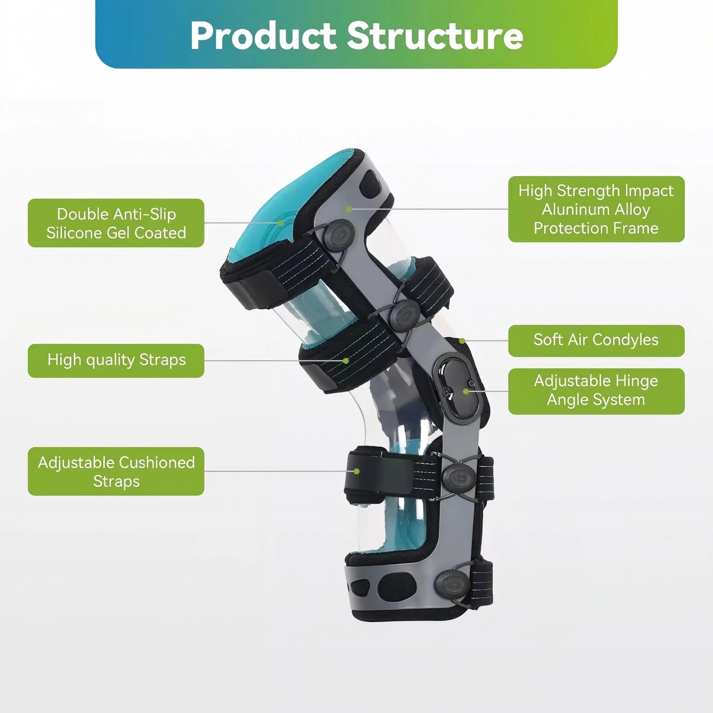  All-in-One Knee Support Brace,ACL,MCL,PCL,Ligament & Meniscus Tear Protection-Injury Preventive Hinged Brace for Men & Women