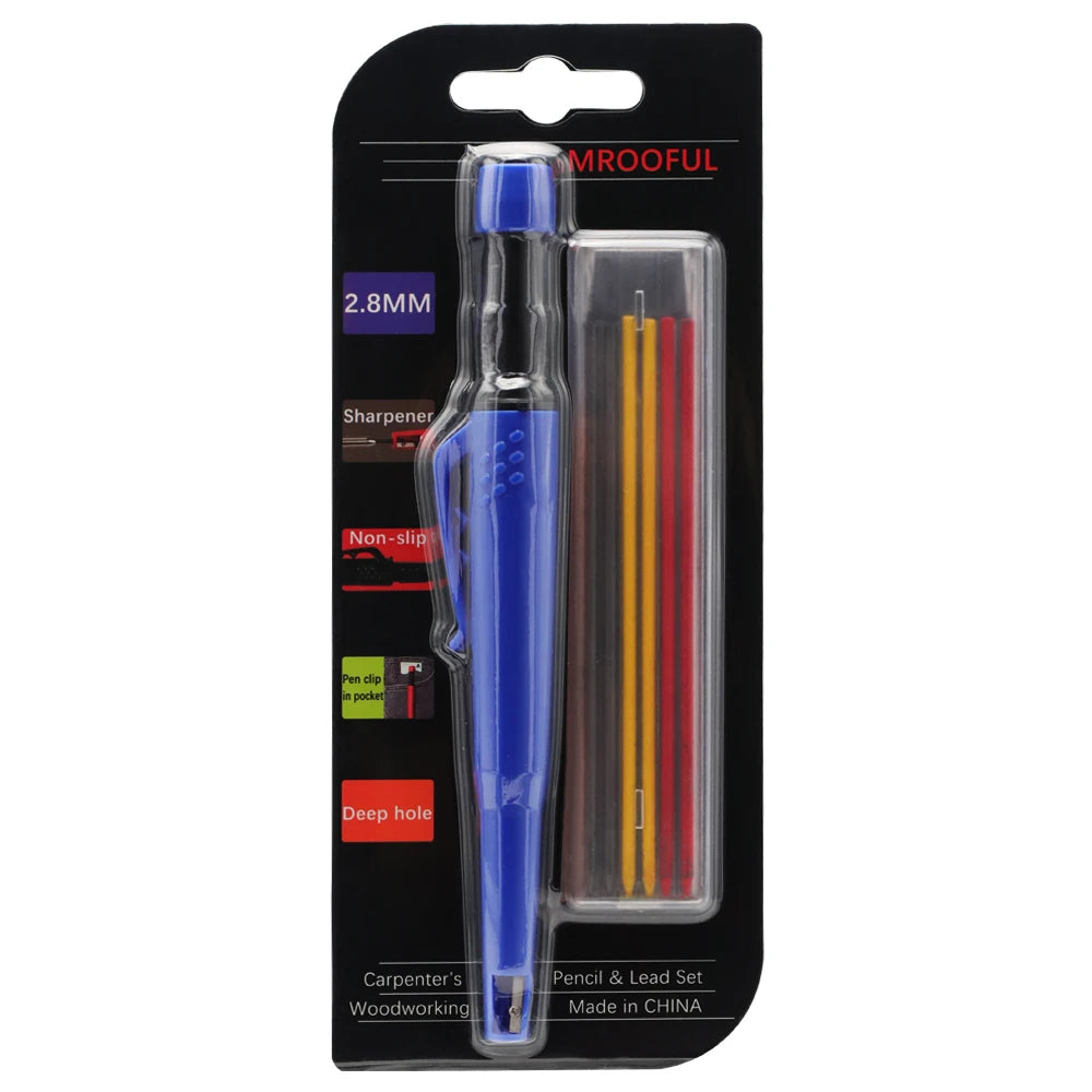 Woodworking Pencil Card Set, Deep Hole Marking and Drawing, with 2.8mm Reliable and Durable Lead, for Carpenters Engineering