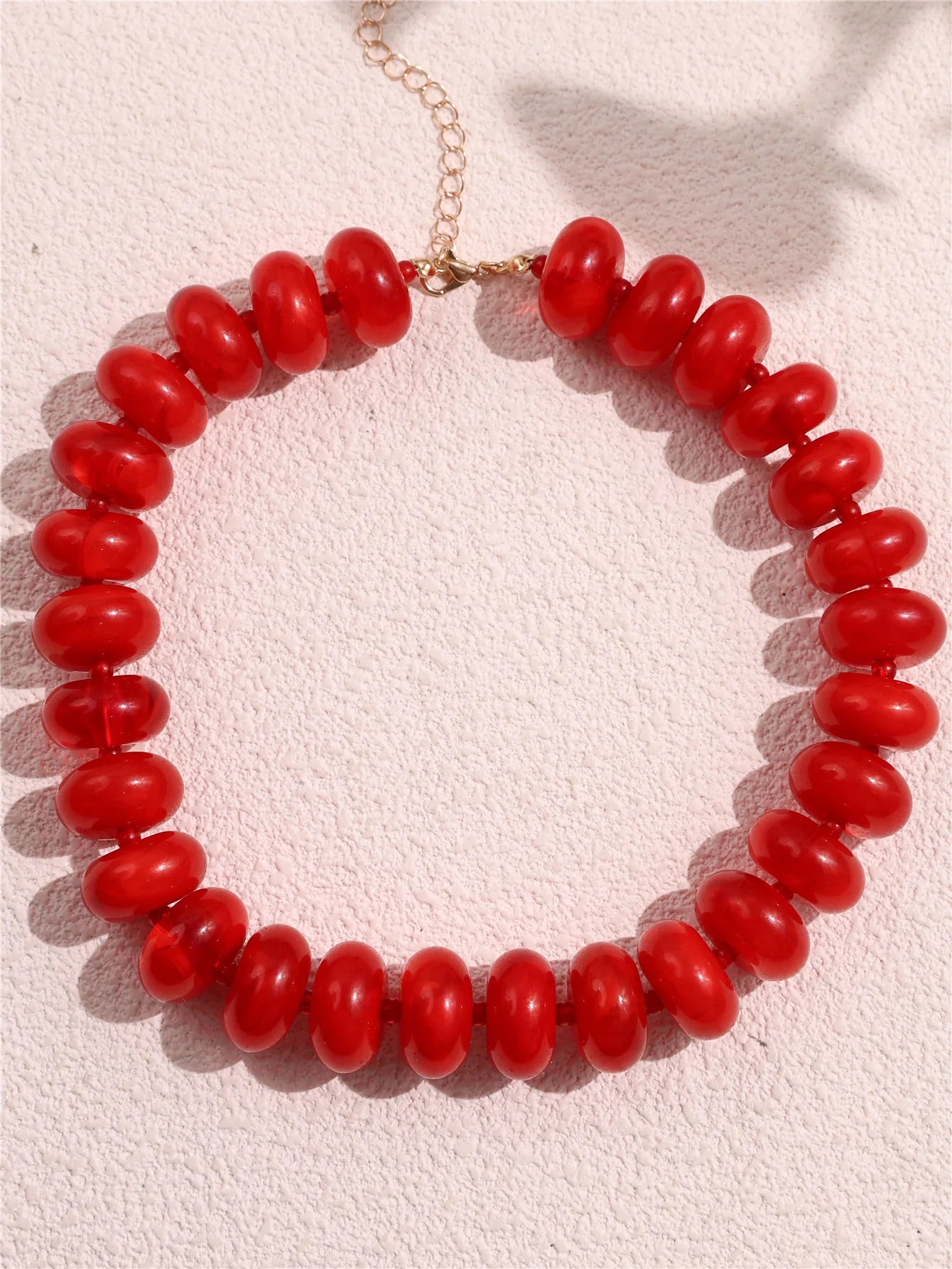 Bohemian Fashion Casual Dopamine Resin Bead Necklace Charms Chunky Jewelry Suitable for Women Daily Vacation Wear
