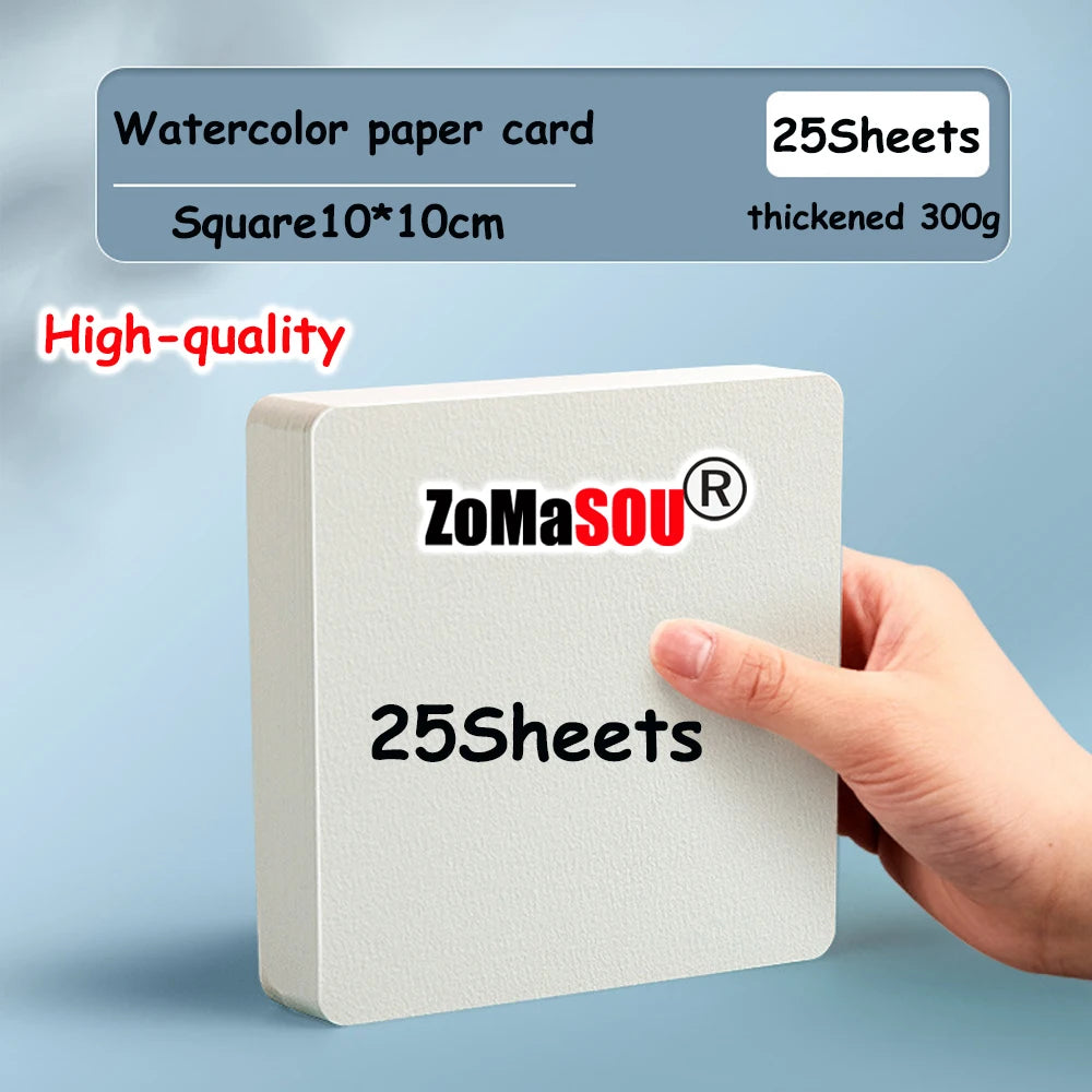 10-400 Sheets Professional Square/Round Watercolor Paper 300g Water Color Paper Postcard for Painting School Kids Sketching Draw